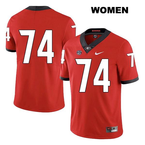 Georgia Bulldogs Women's Ben Cleveland #74 NCAA No Name Legend Authentic Red Nike Stitched College Football Jersey HCT3156PZ